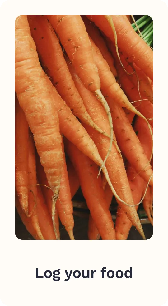 A card explaining the benefits of using the Cronometer app. Log food.