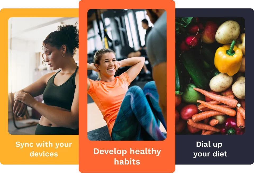 Three cards explaining the benefits of using the Cronometer app.
